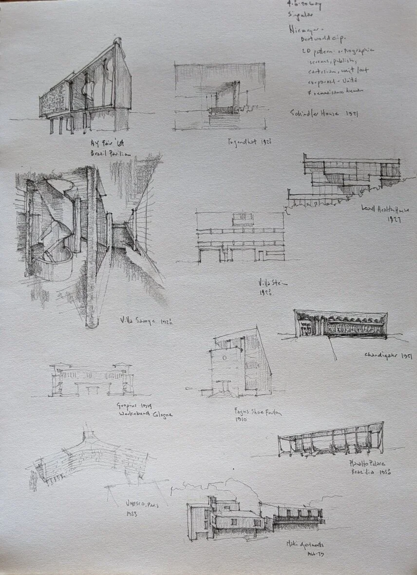 Gropius, Le Corbusier, Maki, Neutra, Neimeyer, others