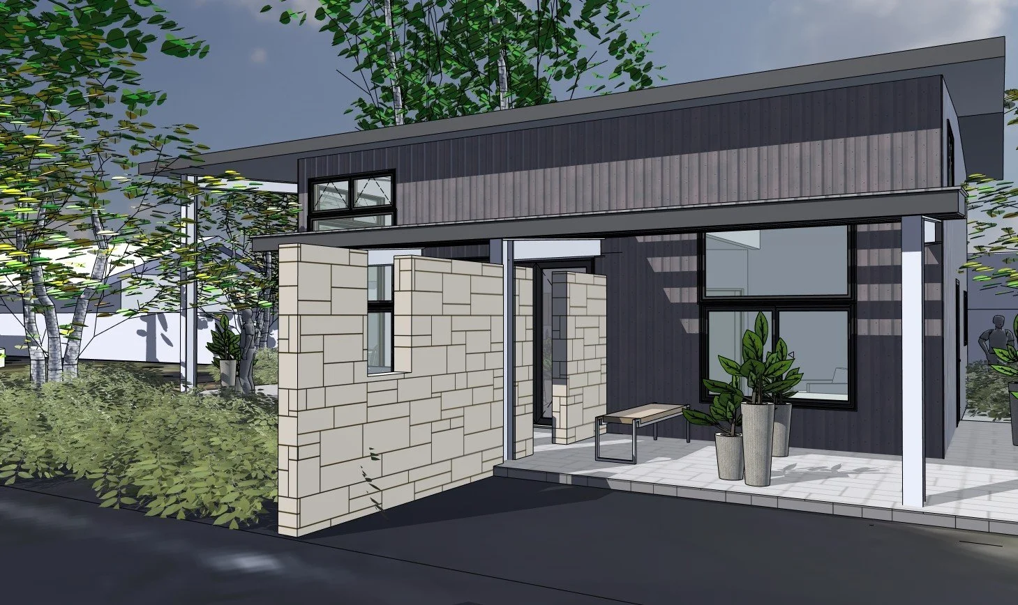 Master Bedroom exterior court