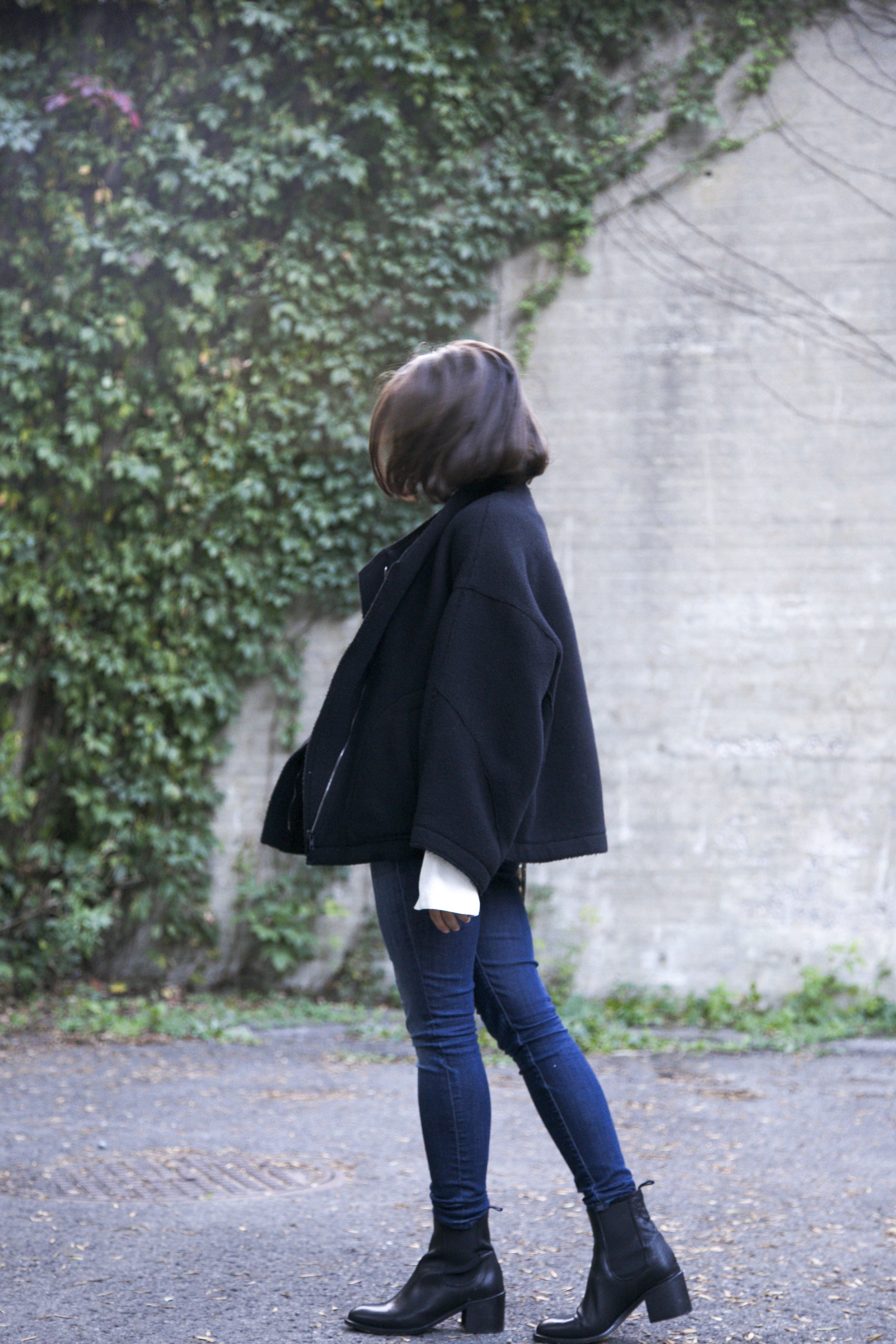 H&M Studio A/W Blouse and Bag, Frame Jeans, Damir Doma Coat, L'intervalle Shoes