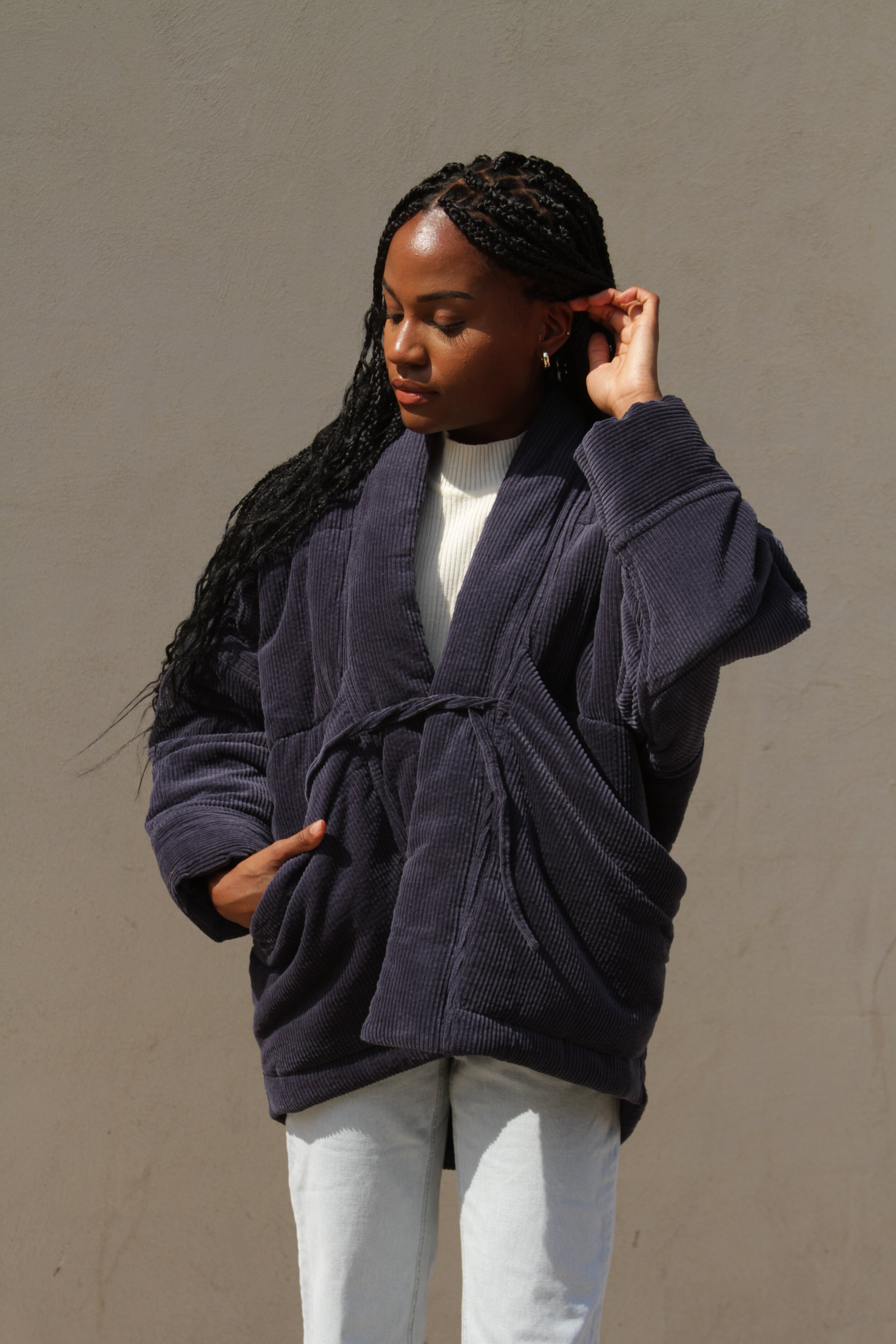 7115 by Szeki Sumo Puffer - Corduroy - Midnight Blue