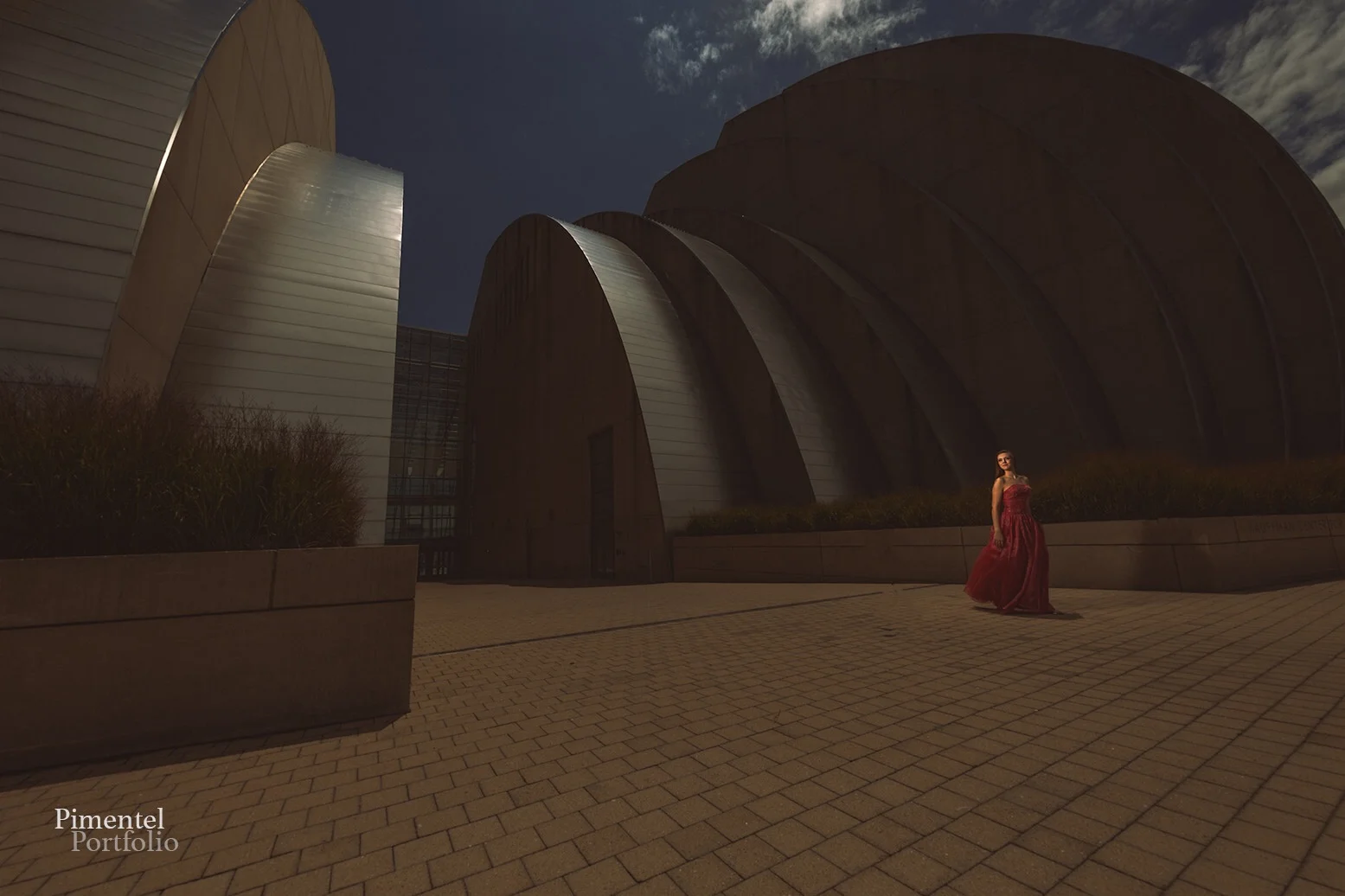 Kansas City landmark the Kauffman provides a backdrop for Amy Stegman's Session 