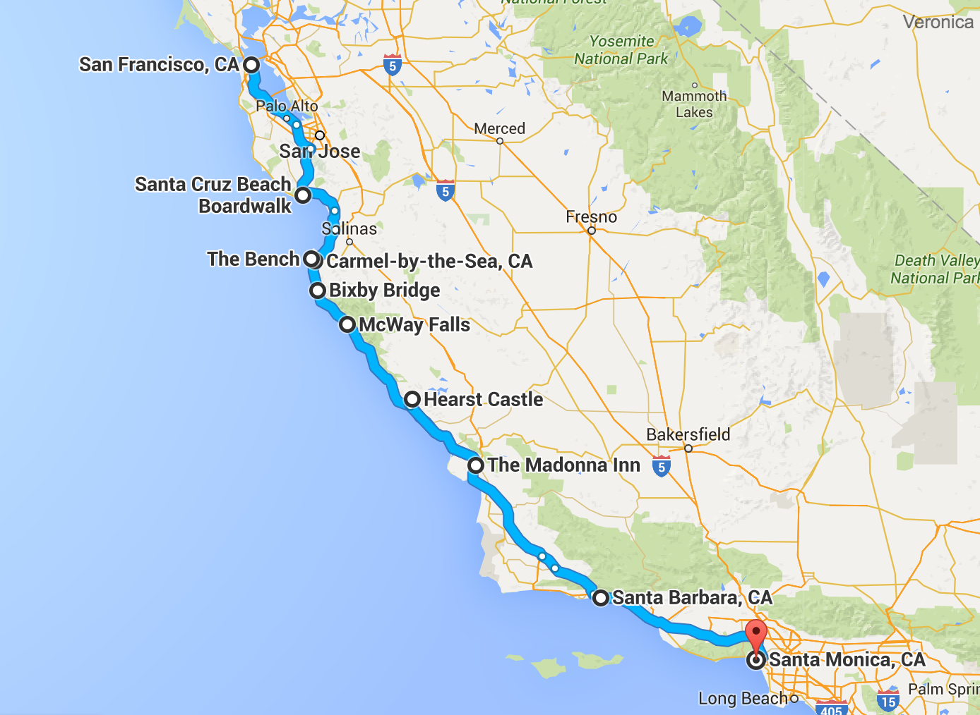 25 Map Of Pacific Coast Highway Maps Online For You