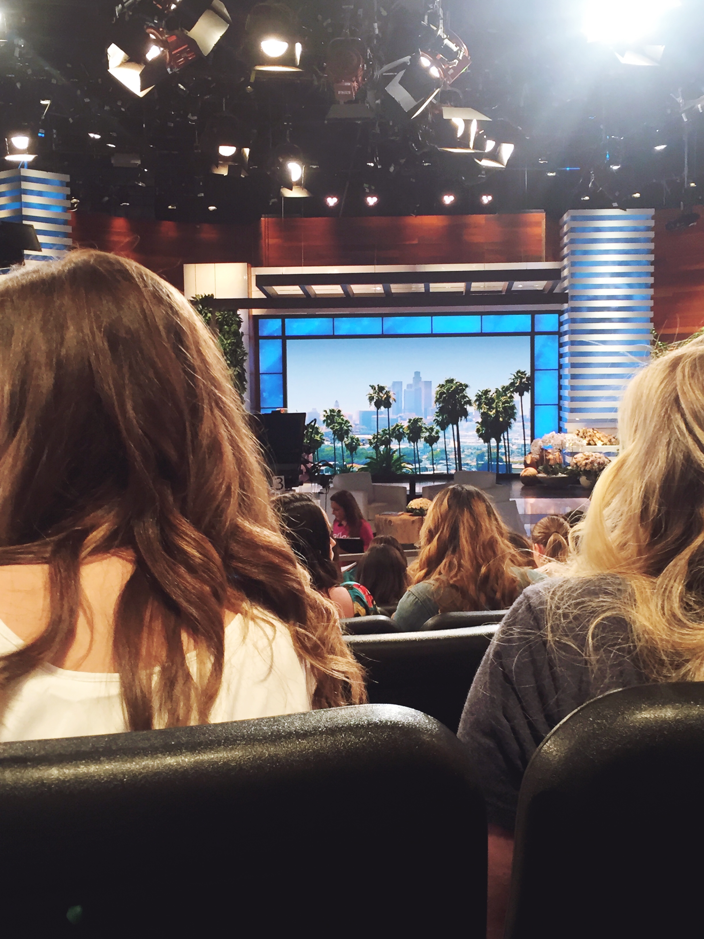 From where I'm sitting. You can see where Ellen sits :)