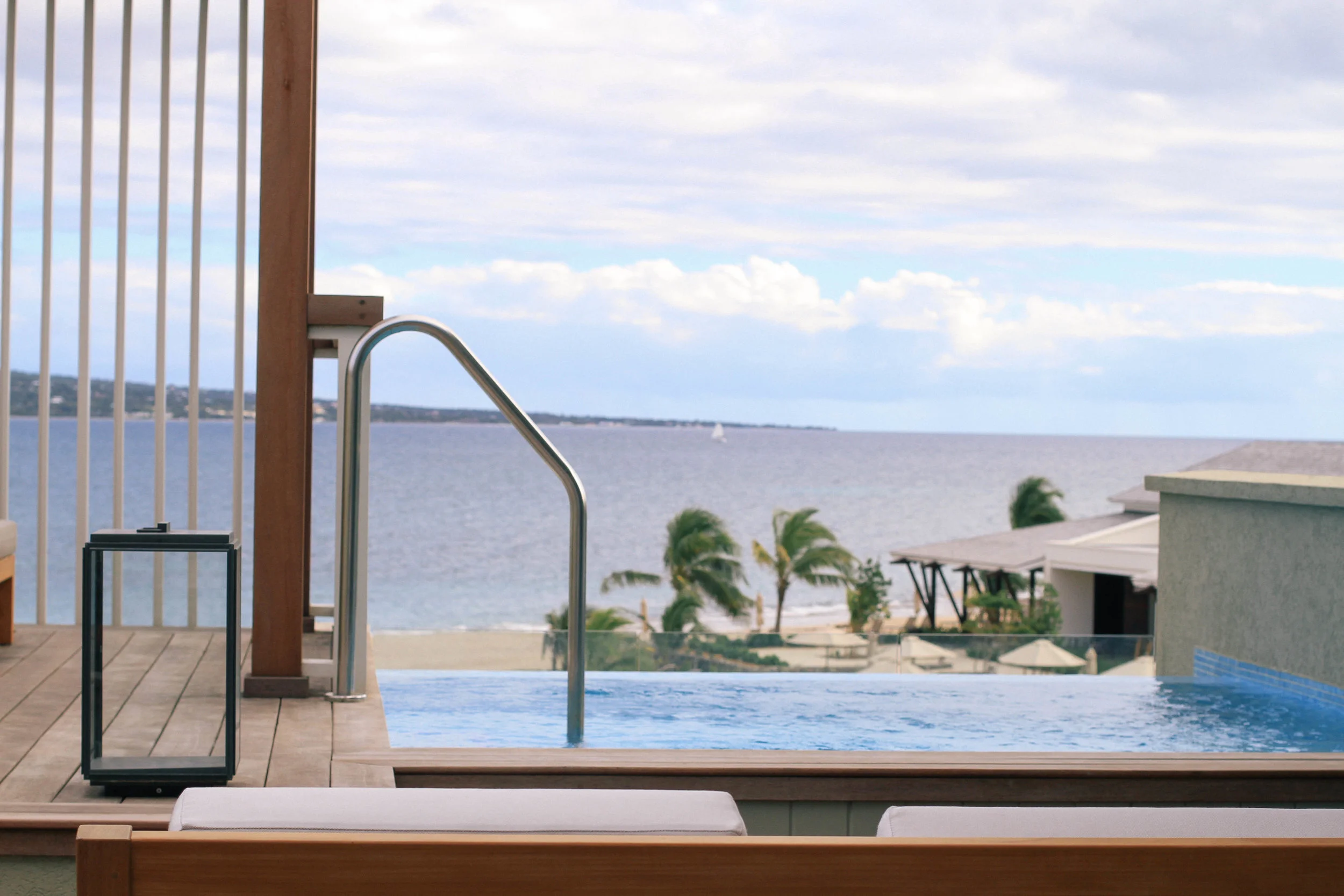 Our private plunge pool overlooking the ocean/Nevis.