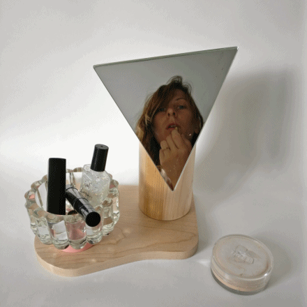 Jewelrt box, totem, wood, design, projet eight eight, projet huit huit, Myriam Rigaud, designer, memphis, geometric, Pink 90's