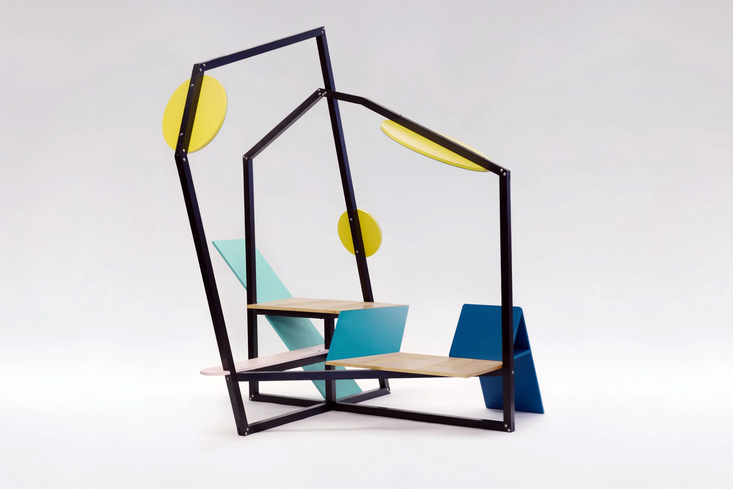 outdoor furniture, myriam rigaud, interior designer, e-designer, memphis design, parc bench