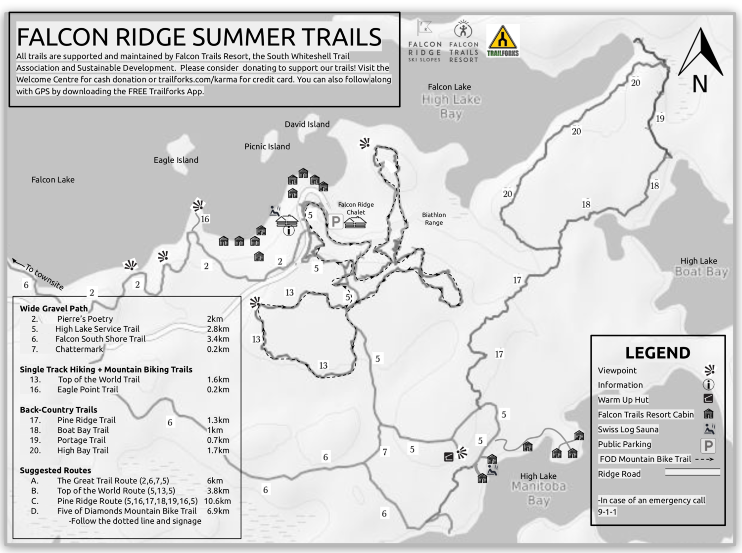 Falcon Lake Hiking Trails Summer Trails — Falcon Ridge Ski Slopes