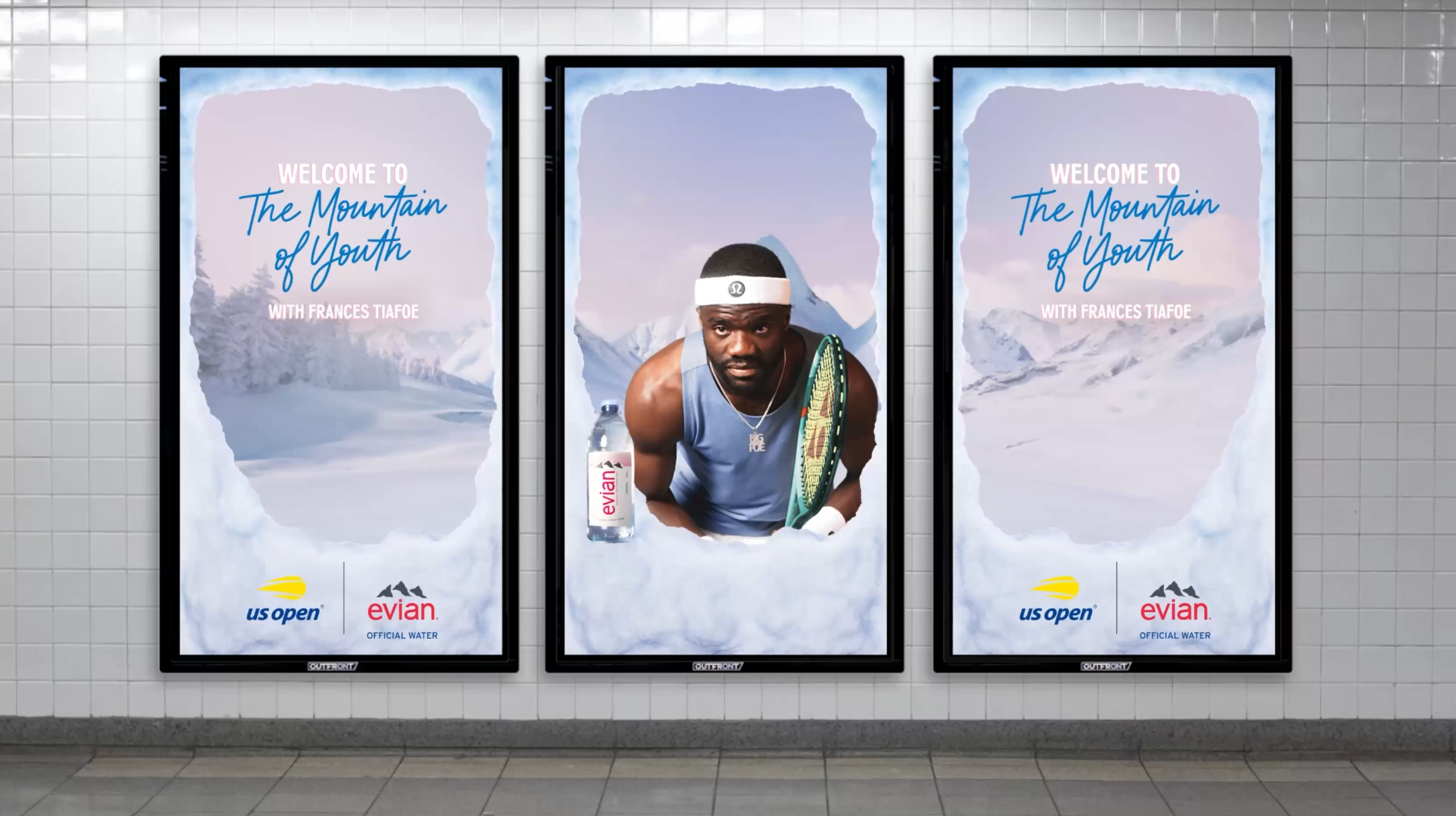 Evian Tiafoe Outfront Triptych