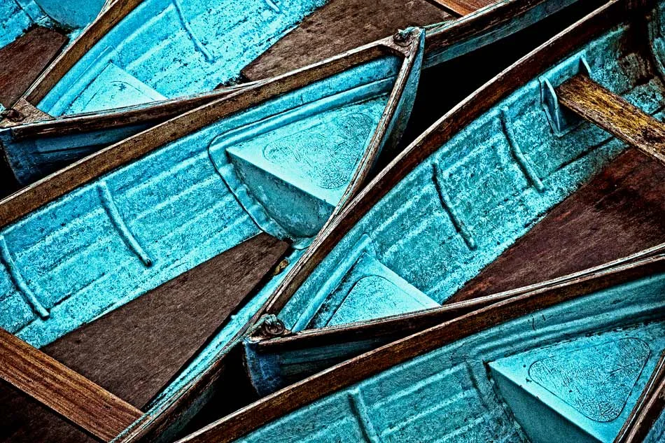 Oxford, England - Punts on the Cherwell River.