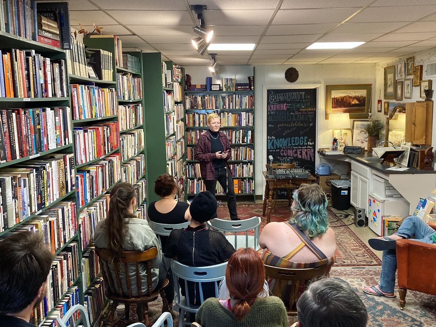 Our first Open Mic Night last week was such a special time! Thank you so much to everyone who came and shared. We hope to have more events like this in the future! 
💛
#openmicnight #usedbookstore #poetryreading #bookstoreevents #shopsmall #buylocal 