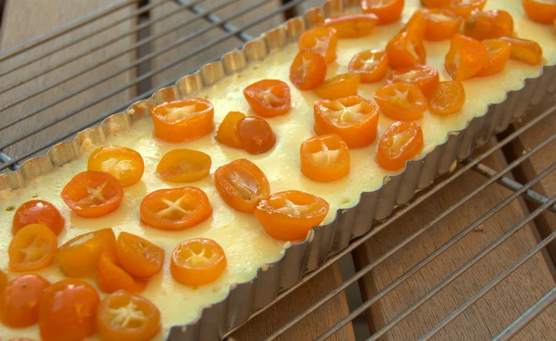 Candied Kumquat and Ricotta Tart