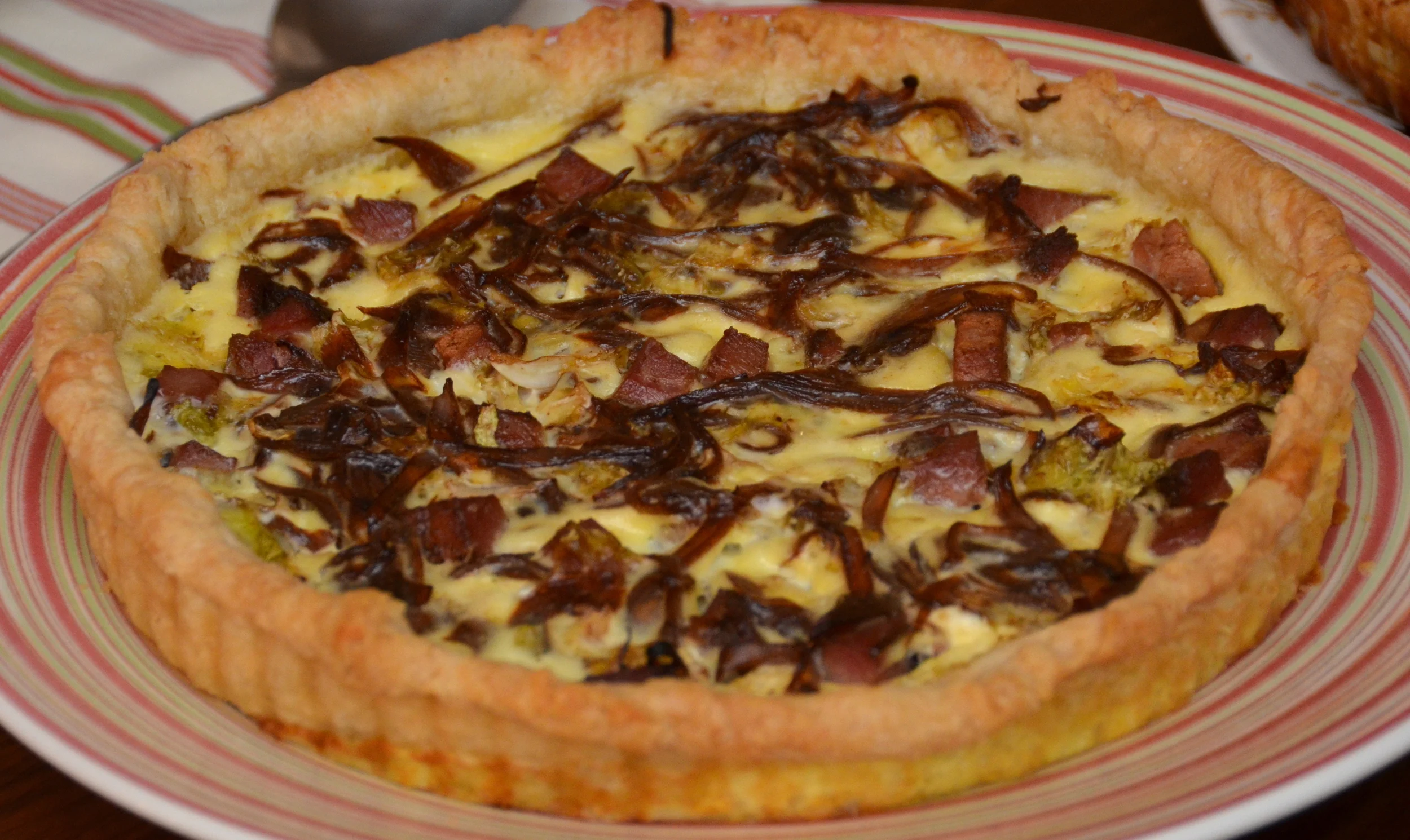 caramelized shallot, cabbage and tasso tart