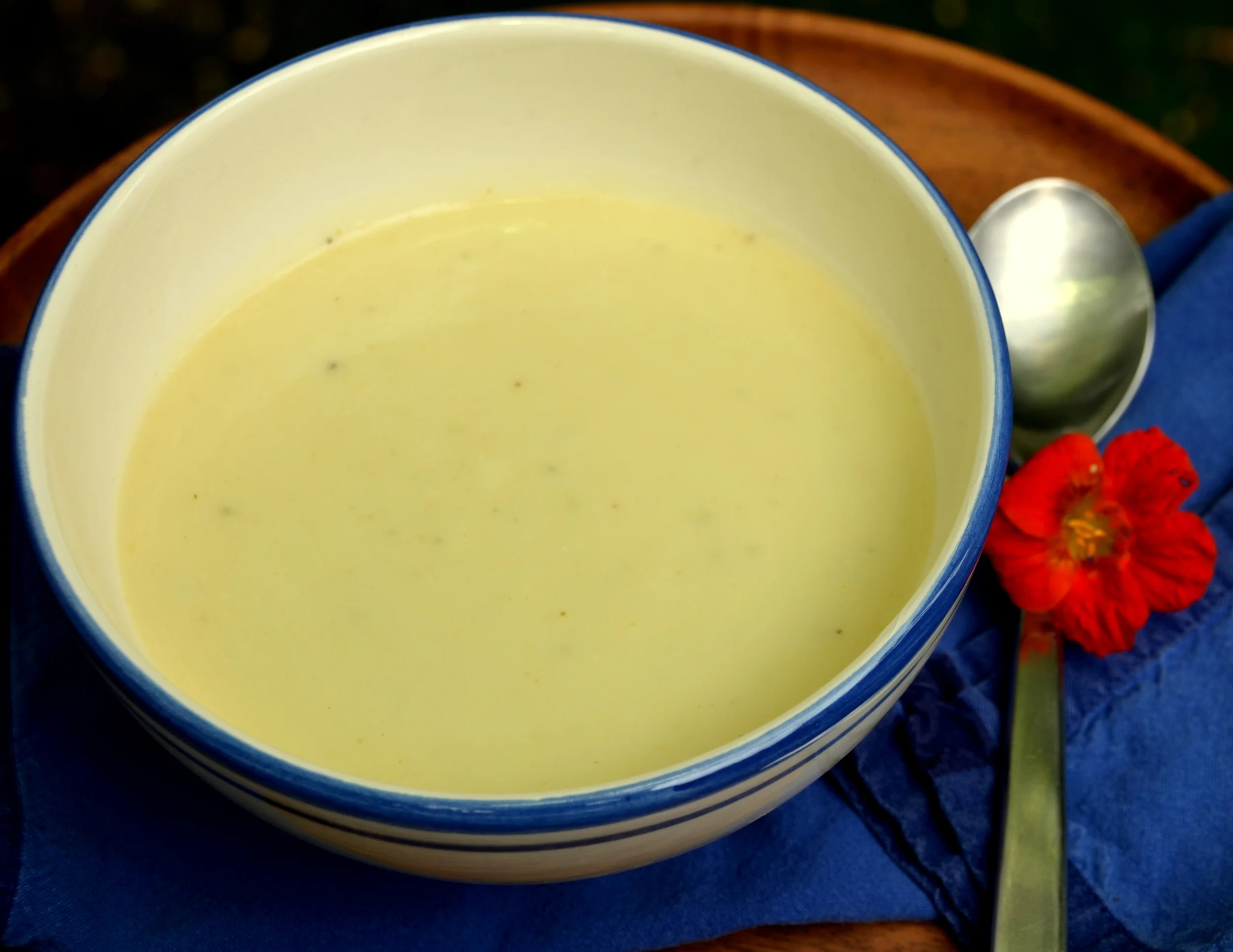 Cheesy, Garlicky Potato Soup with a Tiny Chile Kick