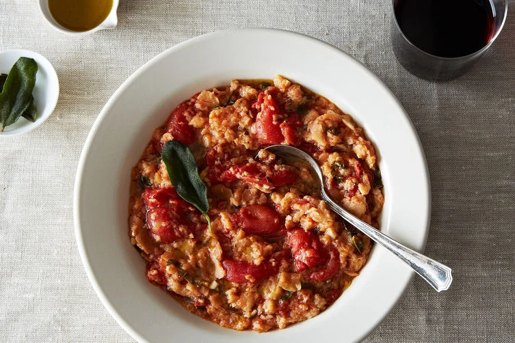 Pappa al Pomodoro with a Sage-Oil Drizzle