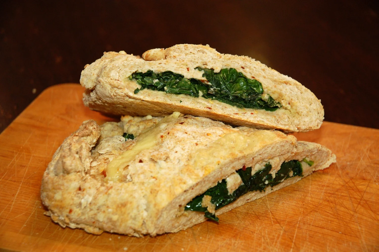 Kale- and Fontina-stuffed Flatbread