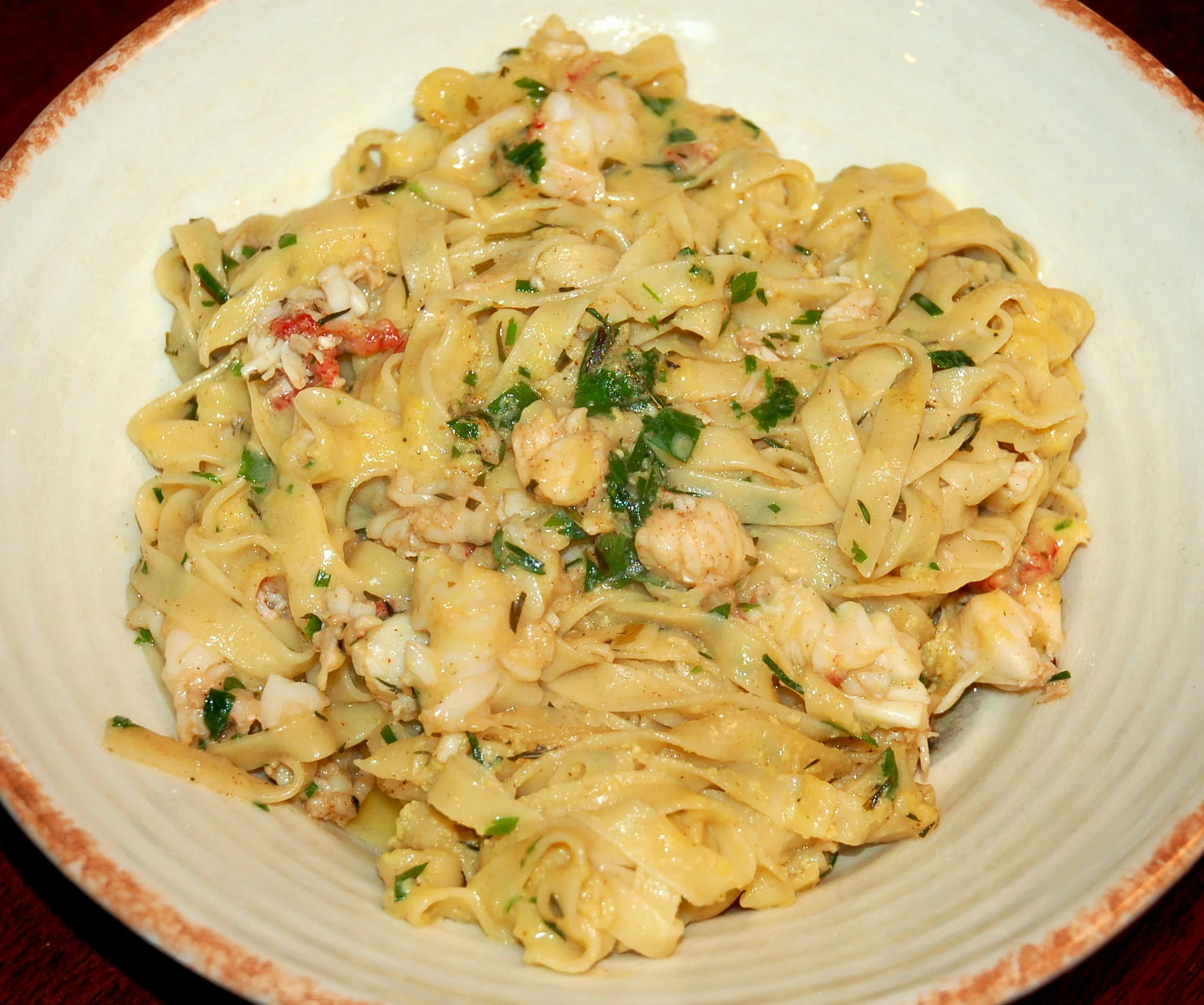 Lobster with Herbed Egg Noodles and Sherry