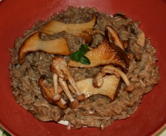 Mushroom, Goat Cheese and Brown Rice Risotto