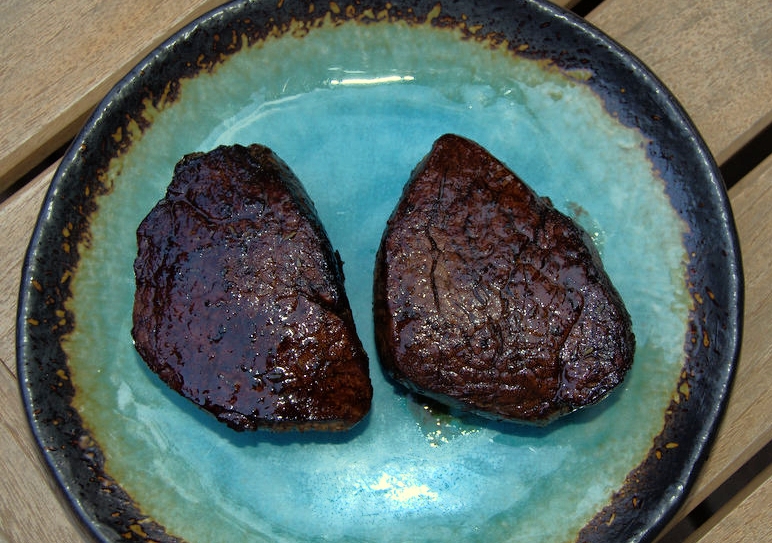 Filet Mignon in a Cherry and Wine Reduction