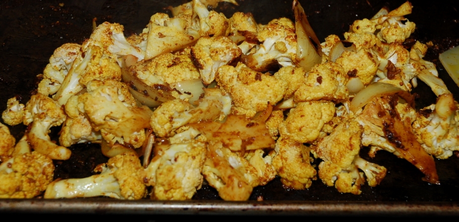 Cauliflower, Curried and Roasted