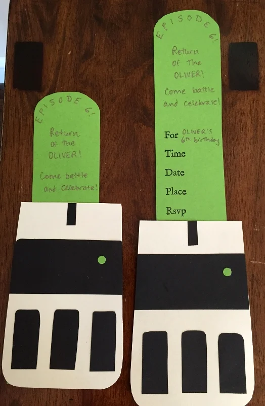 moveable Light Saber invitations