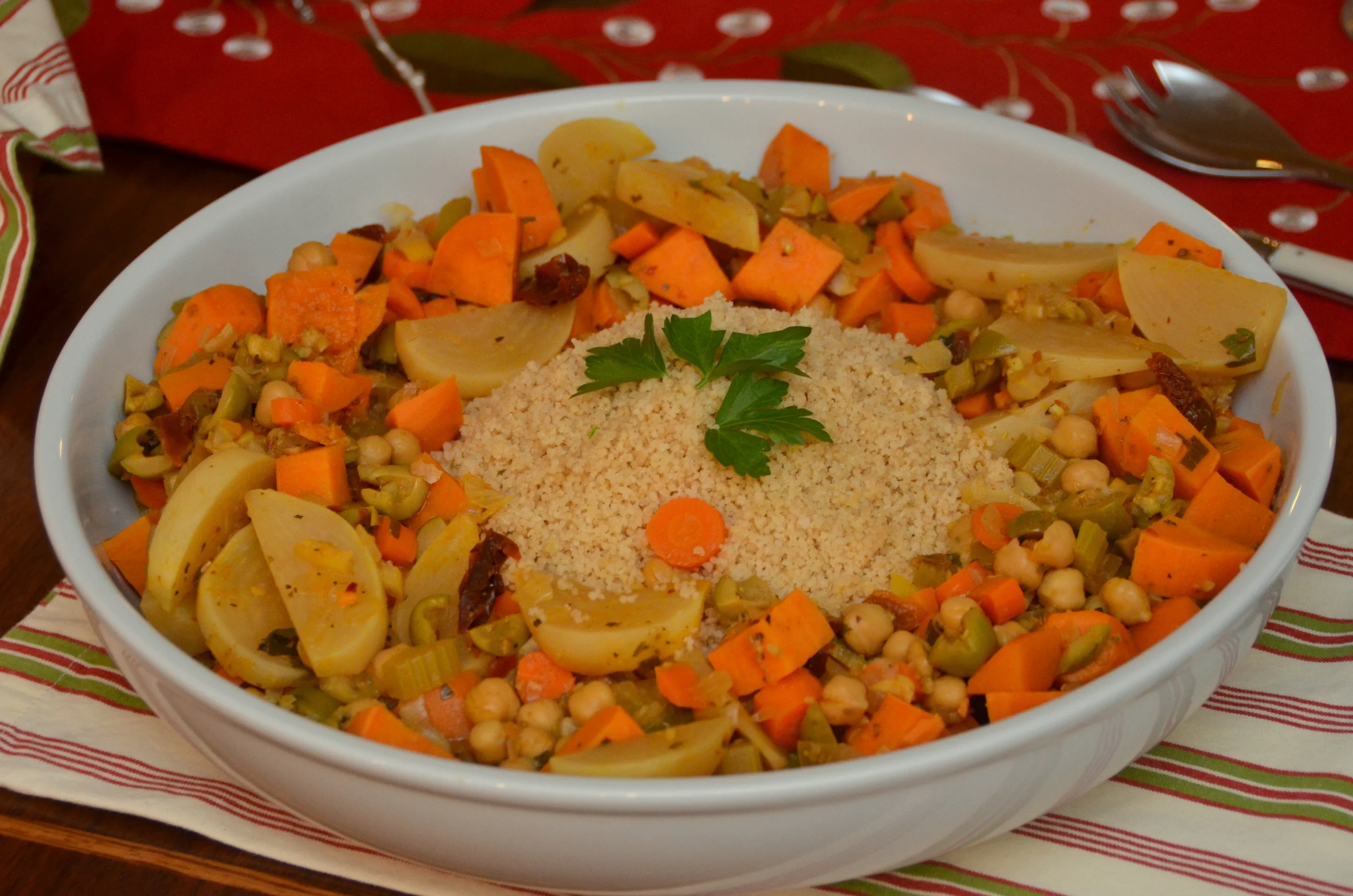 Root Vegetable Tagine with Preserved Lemon and Chickpeas