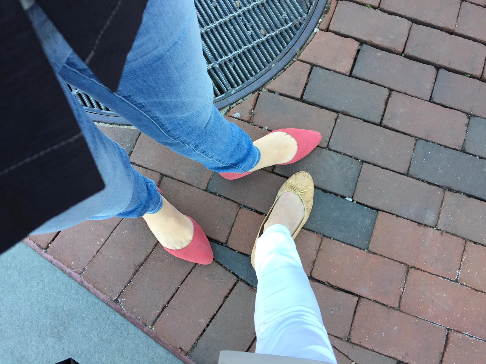 two pals wearing springy shoes (CF, thanks for putting on your pinks for me!)