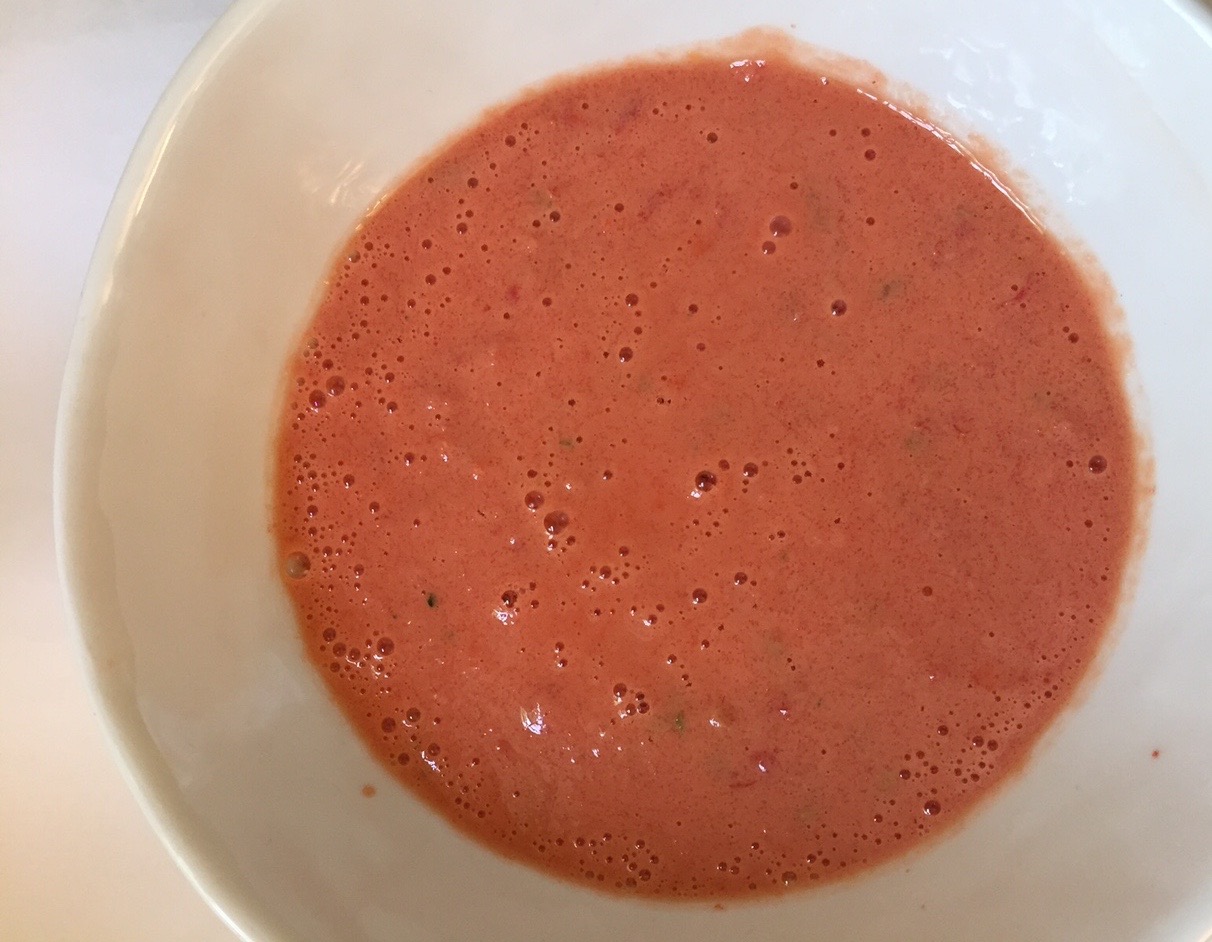 pretty in pink cold tomato soup