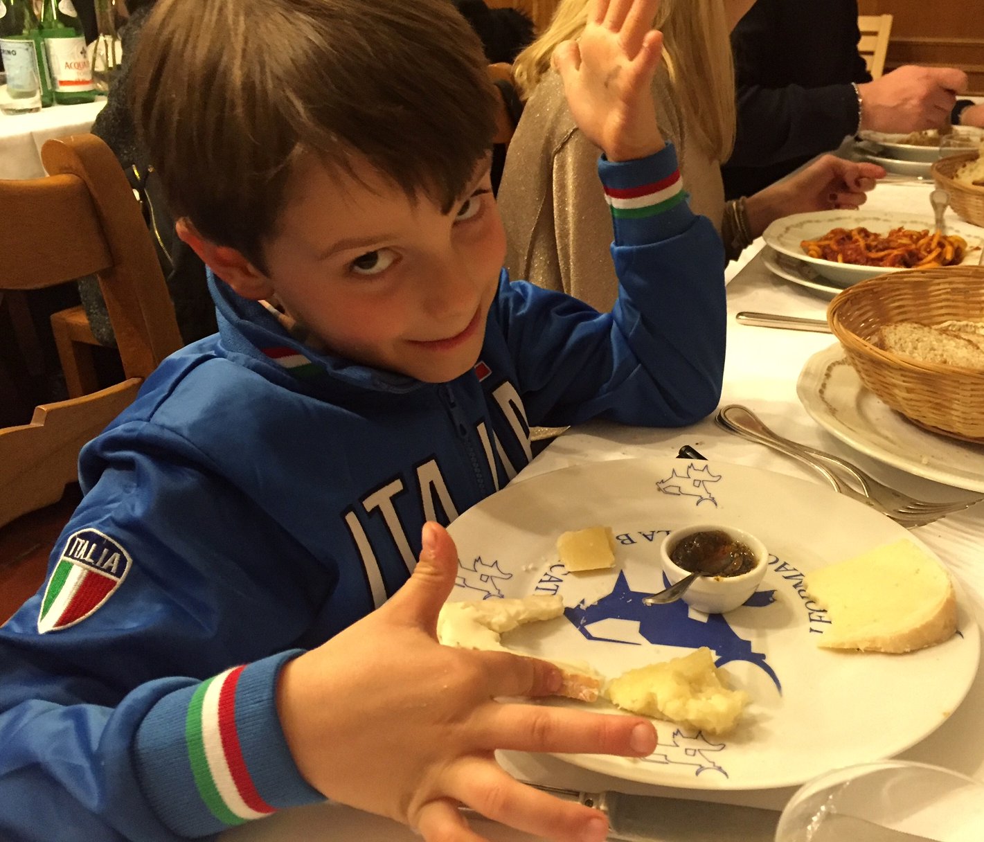 Ol chose the five-cheese tasting plate for dinner. 