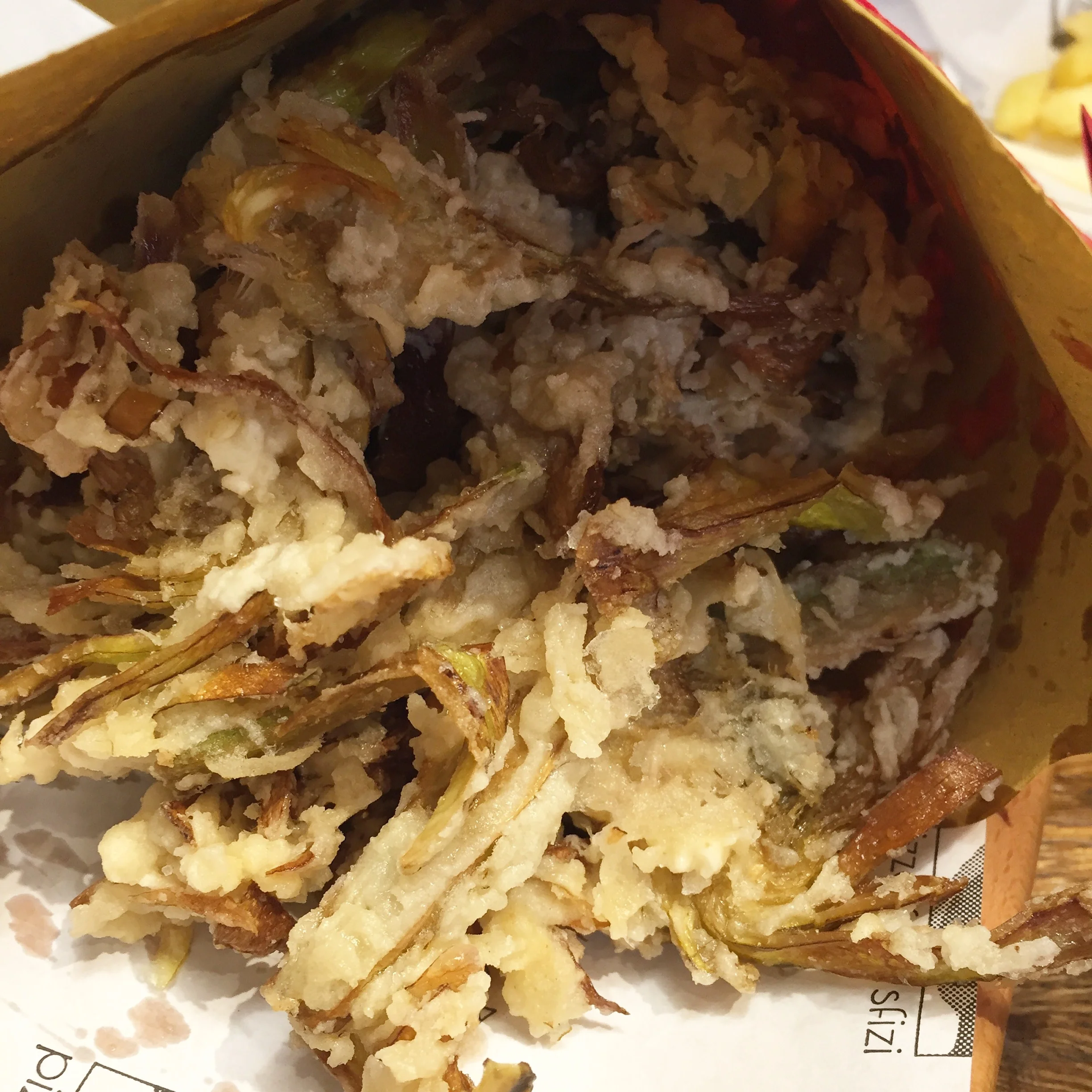 Their parents eat fried artichokes at lunch.