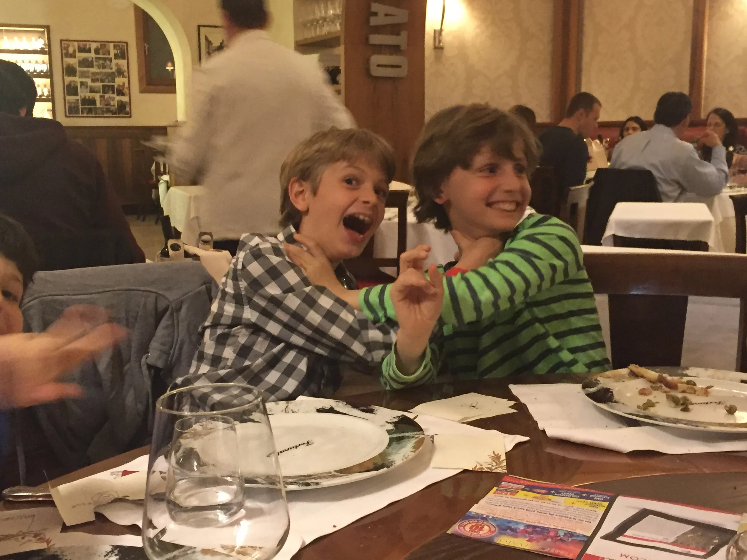 One brother meets up with his BFF at dinner...
