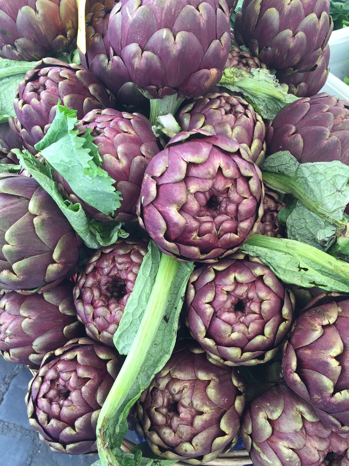 artichokes at the campo dei fiori market