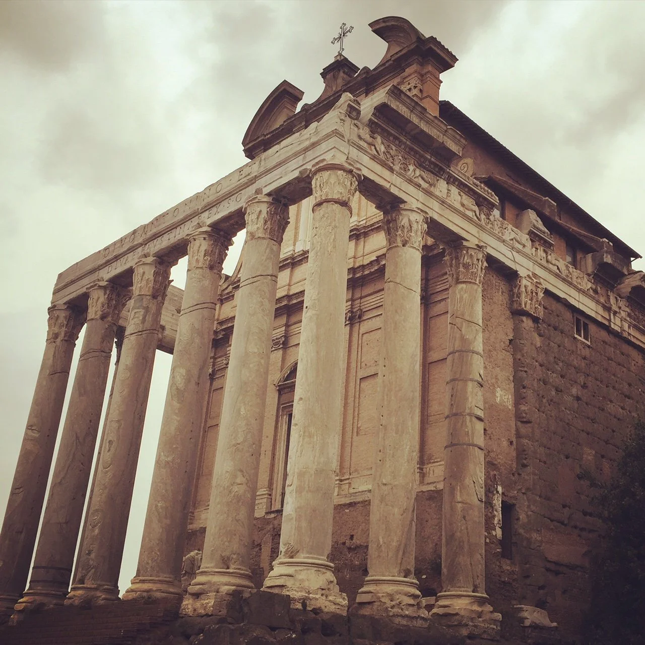 The Temple of Antoninus and Faustina on the Roman Forum. Built 141 AD.
