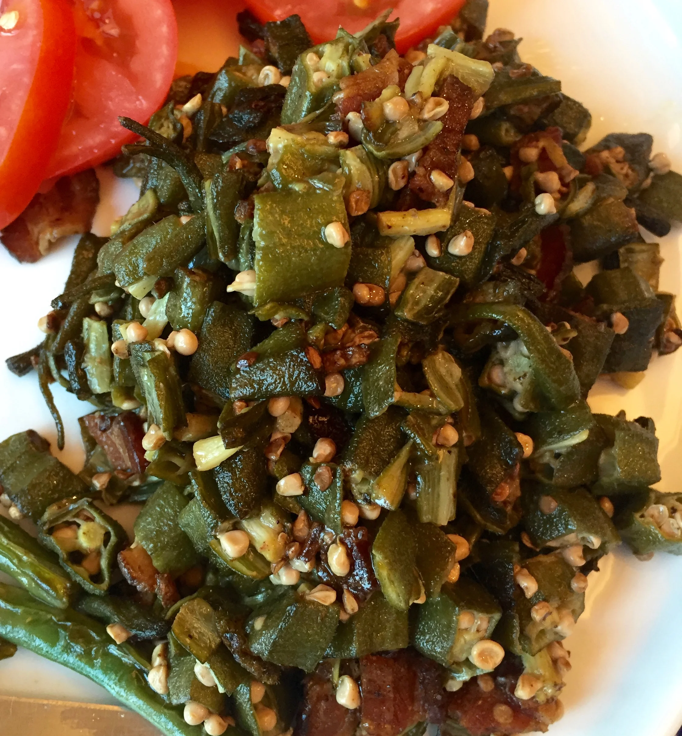 bacon + okra = win