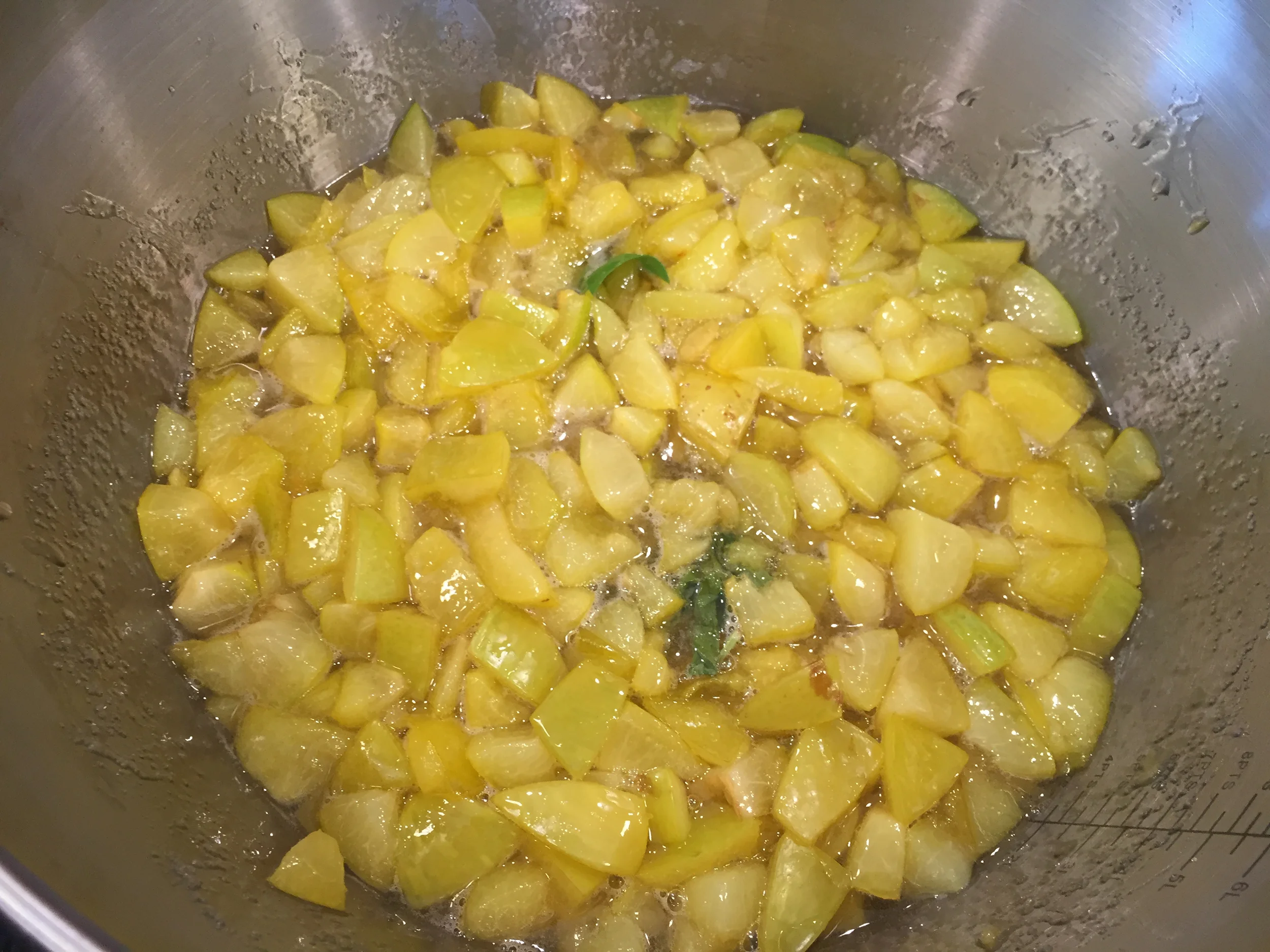 Shiro plums, basil and sugar