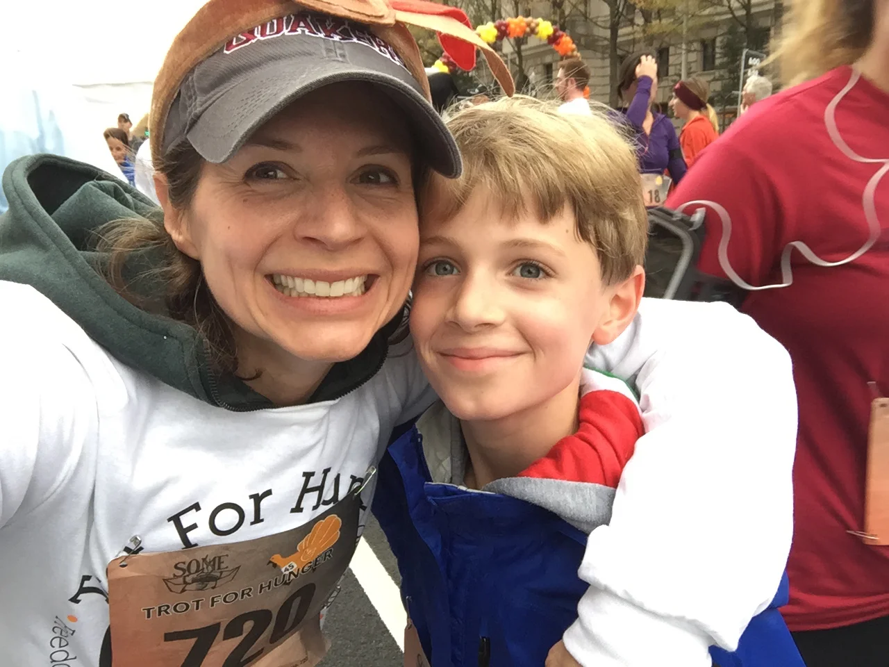 Jack and I at the Turkey Trot For Hunger finish line