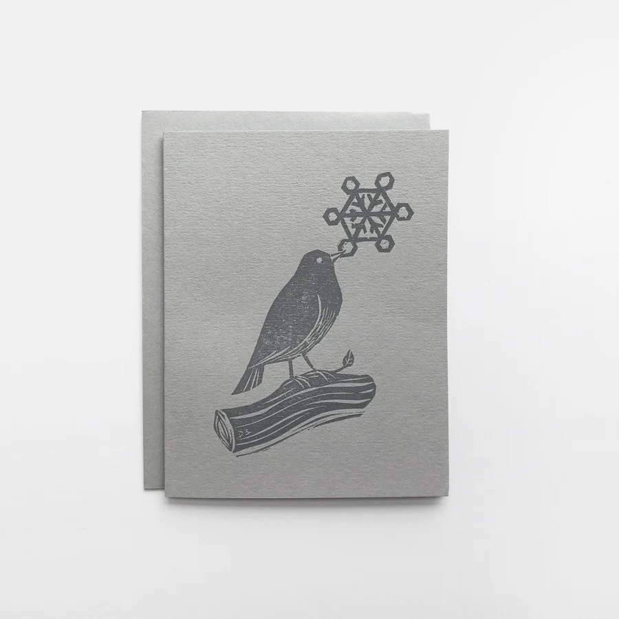 Winter Bird Card — The Detroit Wood Type Co.