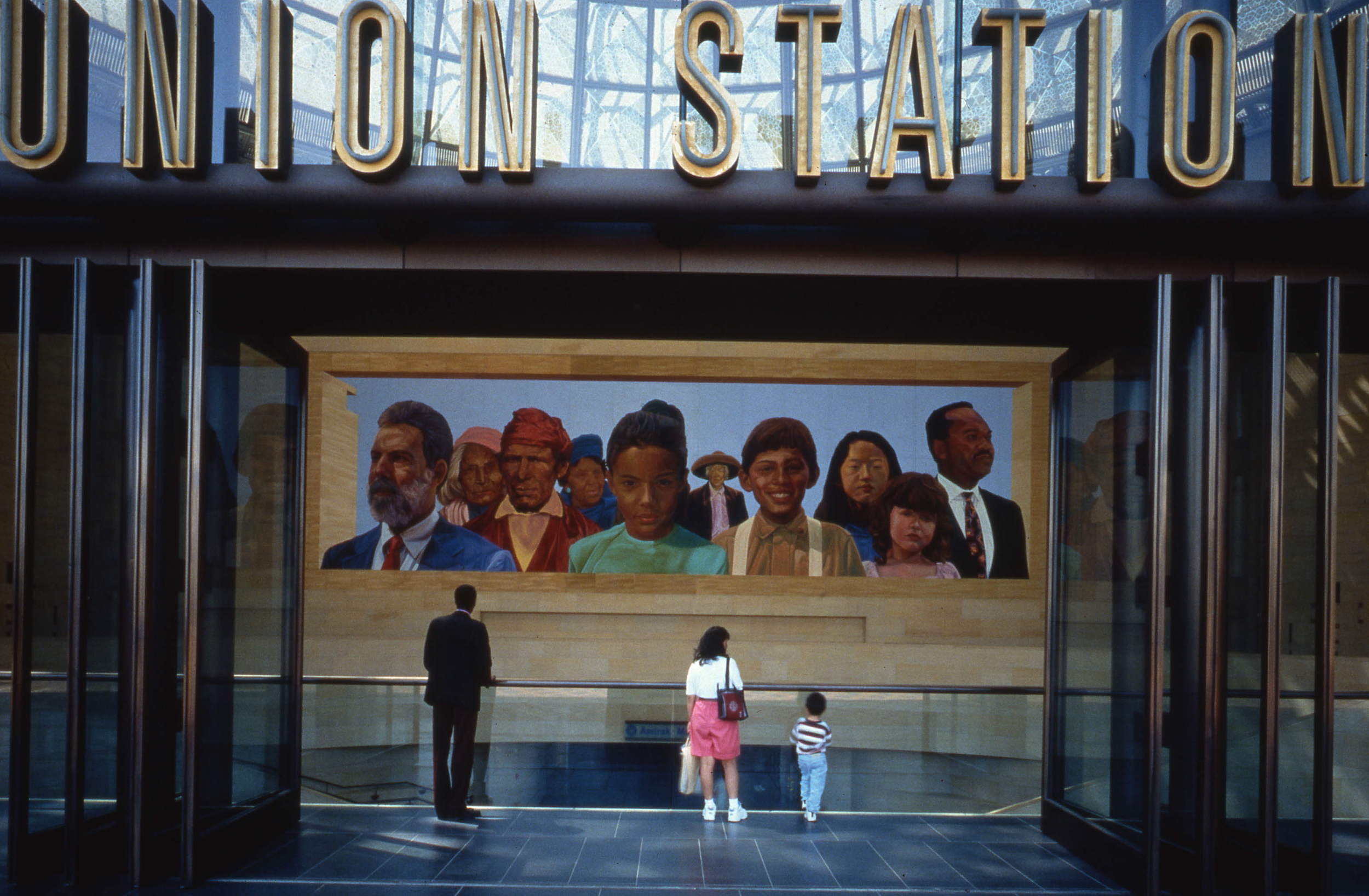   "City of Dreams/River of History", Mural    1996 Oil on honeycomb aluminum   22 x 78 feet  