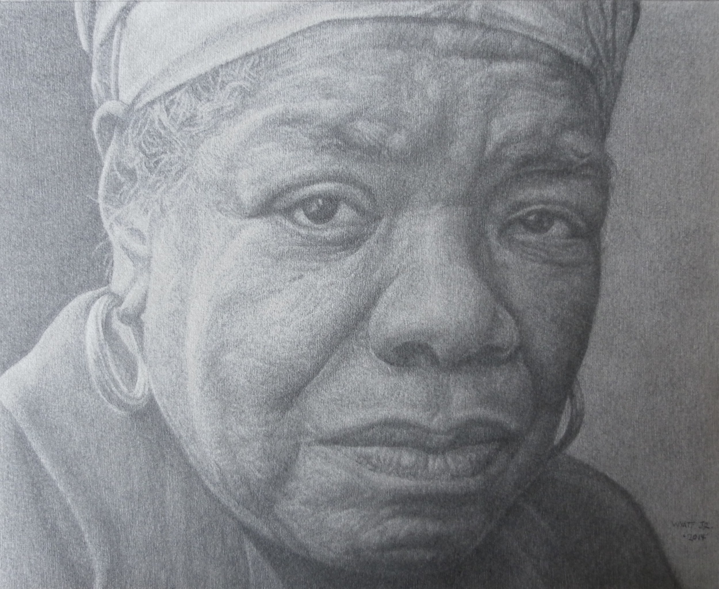   "Maya II"    2014 Pencil on wove paper   8 ⅛ x 10 inches   © Richard Wyatt Jr.  