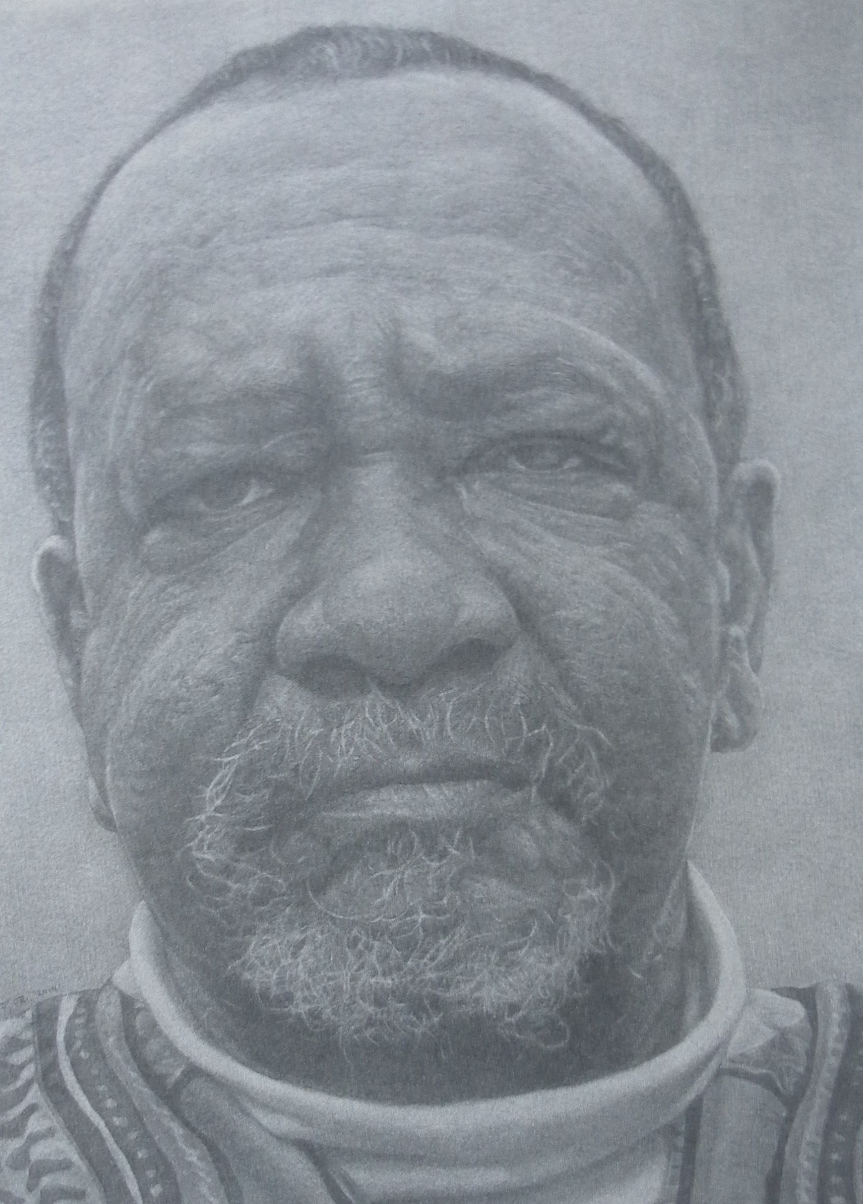   “Cecil (Drawing from the Cecil mural)”    2014 Pencil on wove paper   14 ¼ x 10 ¾ inches   © Richard Wyatt Jr.  