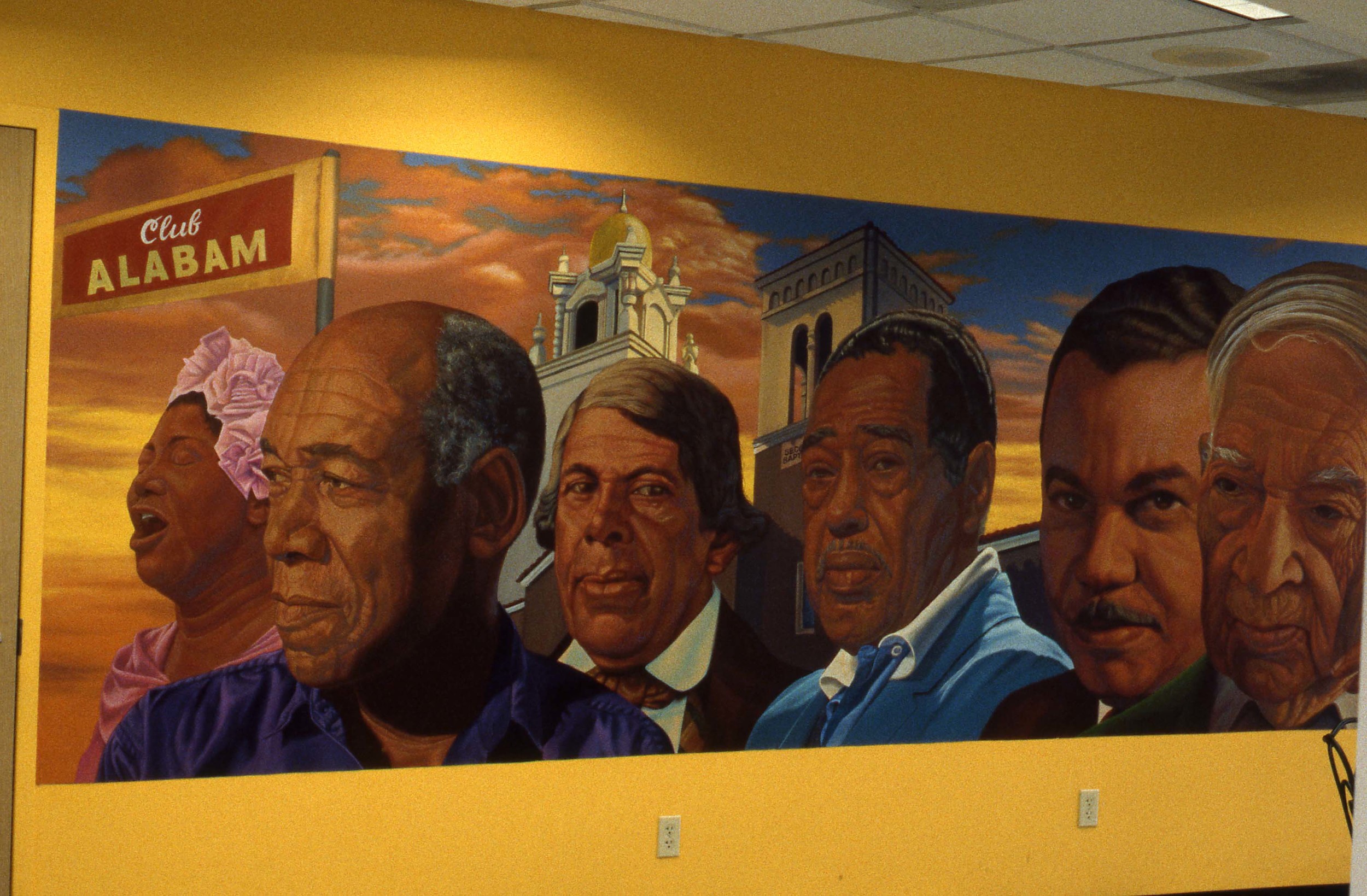   “Sunrise on Central Avenue”, Angle view    2000 Acrylic on canvas   5 x 24 feet   © Richard Wyatt Jr.  