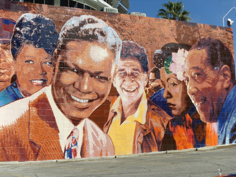   "Hollywood Jazz: 1945-1972&nbsp;Mural&nbsp;  Restoration  &nbsp;in Ceramic Tile", Detail    2012 Hand-glazed ceramic tile   26&nbsp;x 88 feet   © Richard Wyatt Jr.  