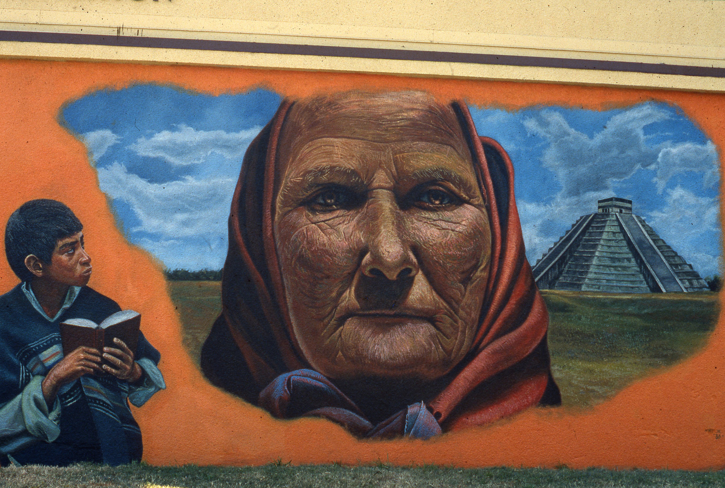   “Bisabuela”    1980 Enamel paint on concrete   10 x 15 feet   © Richard Wyatt Jr.  