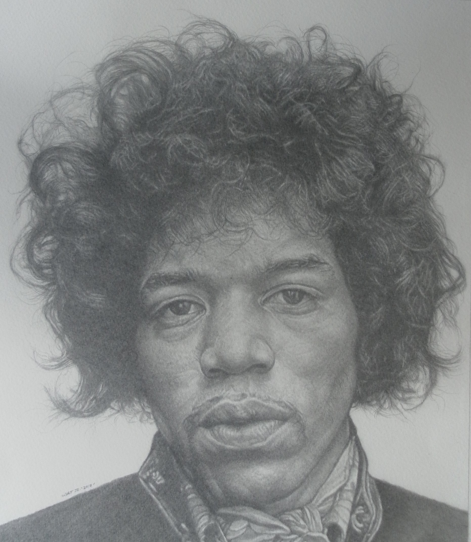   "Jimi"    2017 Pencil on wove paper   11  ¼ &nbsp;inches x 13 inches   © Richard Wyatt Jr.  