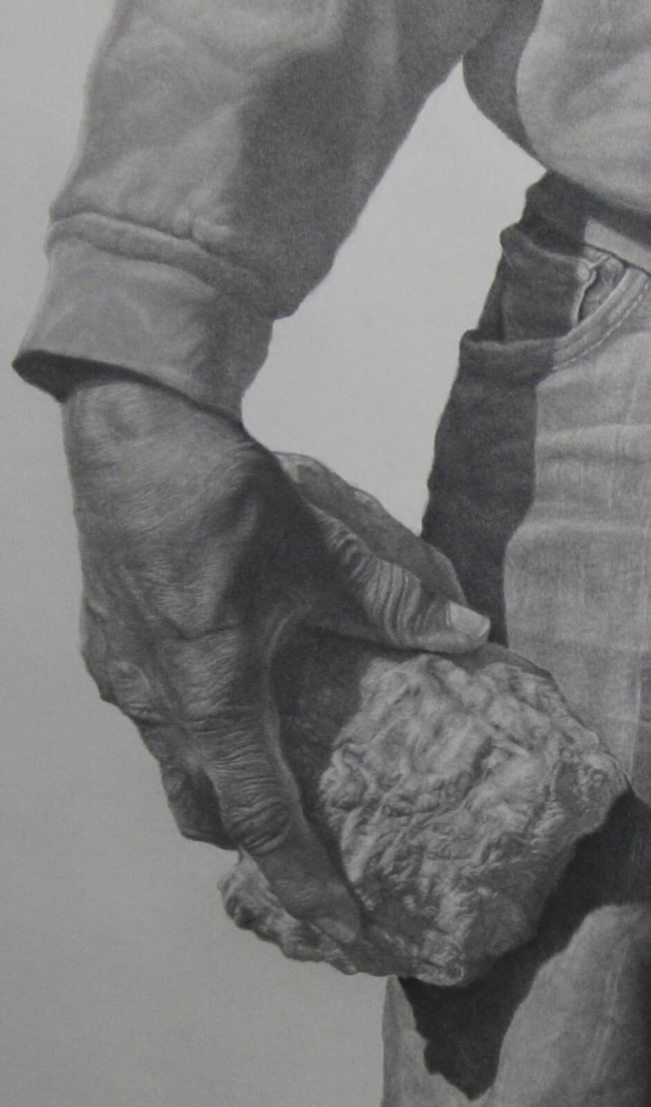  "Let’s Put Our Stones Down", Detail  2020 Pencil on paper 41&nbsp;inches x 25 inches © Richard Wyatt Jr. 