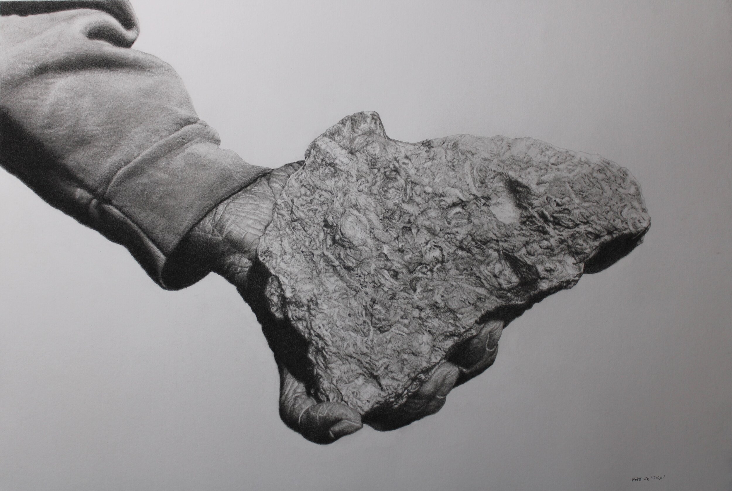  "Stones…The Addendum"  2020 Pencil on paper 15 ⅝  x 21 ⅞  inches © Richard Wyatt Jr. 
