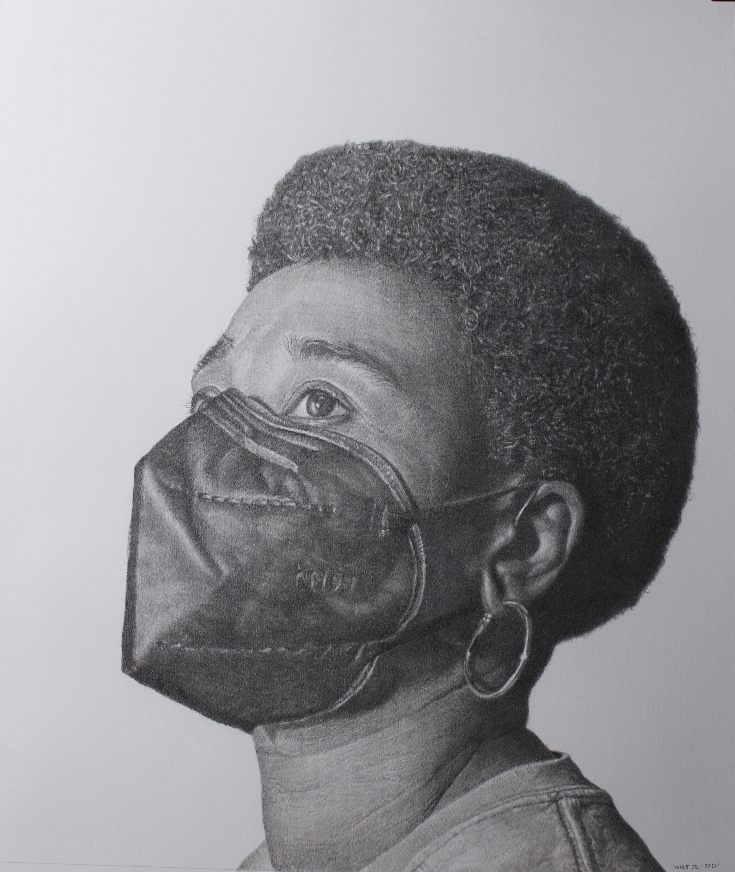  "Road to Recovery"  2021 Pencil on paper 19 ¼ inches x 16 inches © Richard Wyatt Jr. 