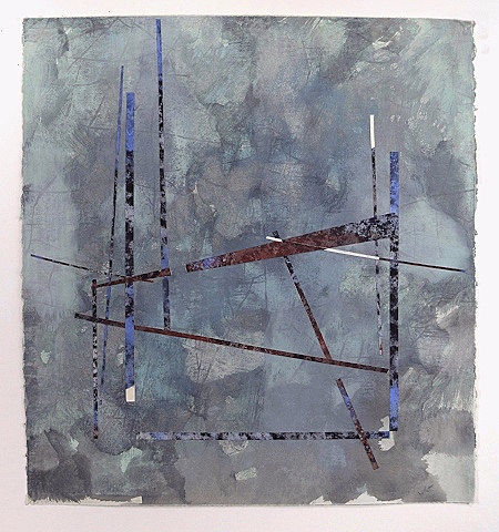 Terrain Study 232017, mineral pigments, sumi, collage on mixed papers24 ½’’ x 23” (in collection, Richardson Museum, Wofford College, Spartanburg, SC)