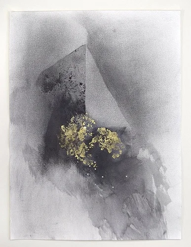 Terrain Study 242017, graphite, 23k gold on paper with holes24” x 18 ¼” (in private collection, Lyons, CO)