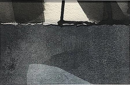 Terrain Study 482020, minerals, sumi on paper4” x 6” (in 14” x 11” mat (in private collection Naples, NY)