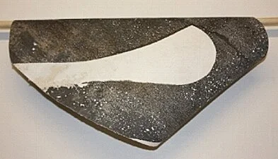 Land Shard2011, charcoal, glue, shell white gesso on formed canvas on dowel rod14" x 7"